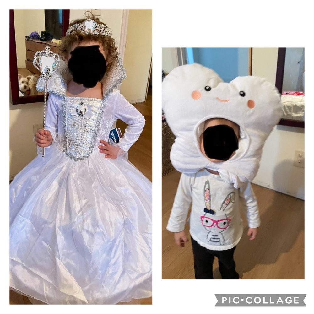 Custom tooth fairy costume and tooth head